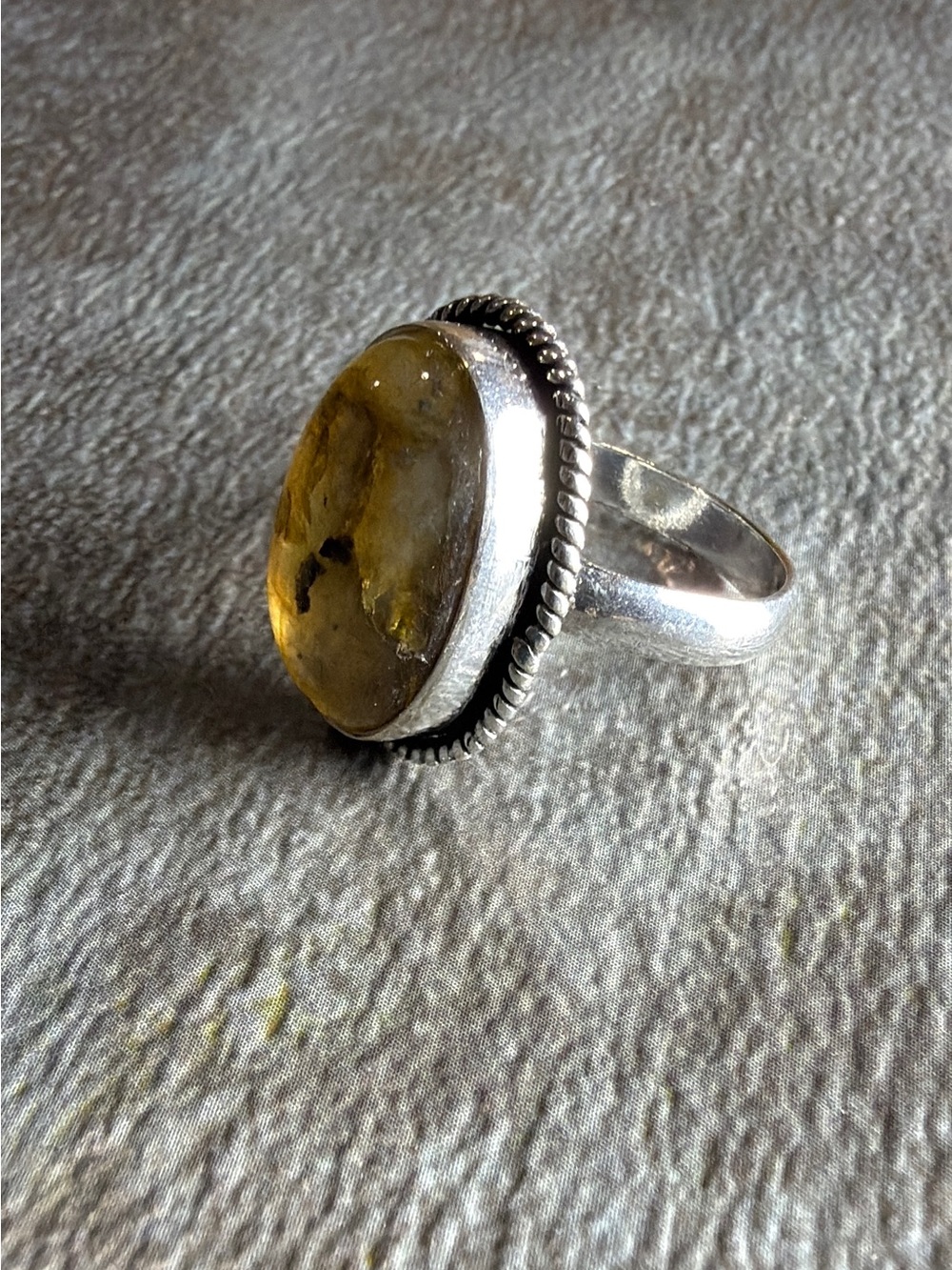Vintage Boho Style Jewelry Labradorite Statement Ring Size 9 Silver 925 Overlay - Picture 4 of 4